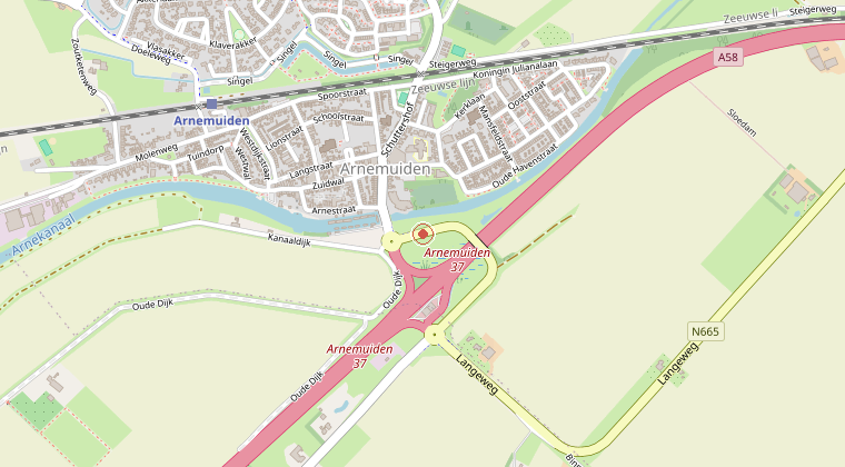 Kaart van de omgeving van de melding