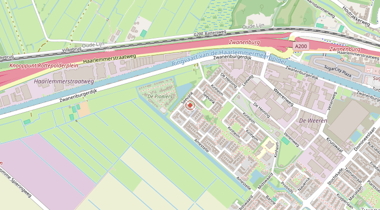 Kaart van de omgeving van de melding