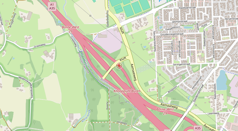 Kaart van de omgeving van de melding