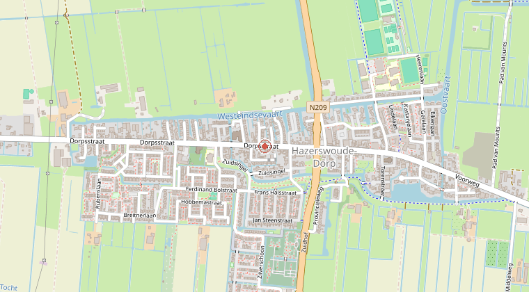 Kaart van de omgeving van de melding