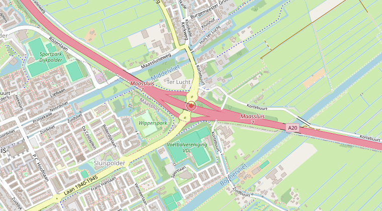 Kaart van de omgeving van de melding