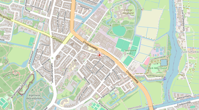 Kaart van de omgeving van de melding