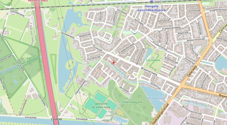 Kaart van de omgeving van de melding