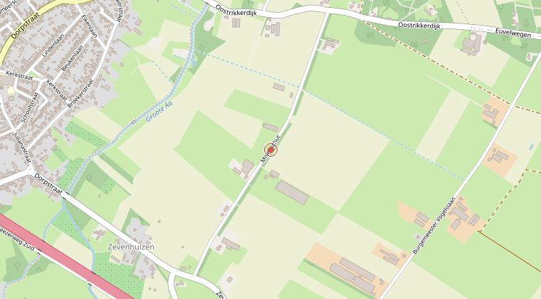 Kaart van de omgeving van de melding