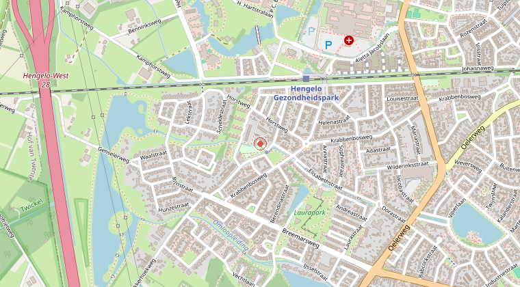 Kaart van de omgeving van de melding