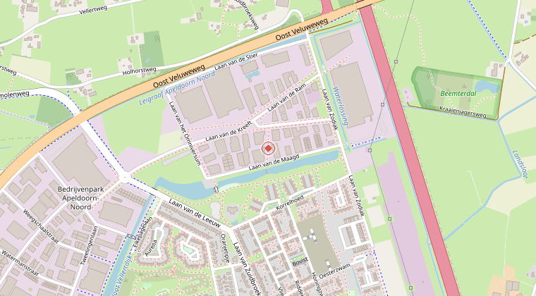 Kaart van de omgeving van de melding