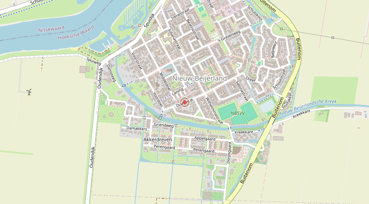 Kaart van de omgeving van de melding