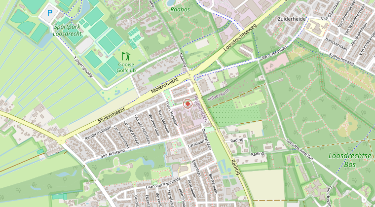 Kaart van de omgeving van de melding