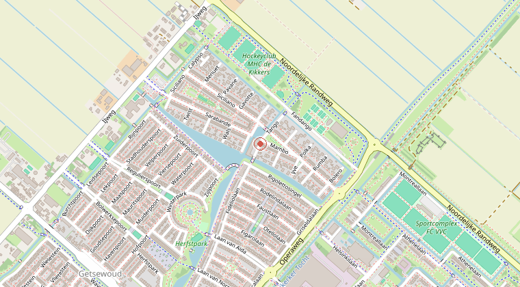 Kaart van de omgeving van de melding