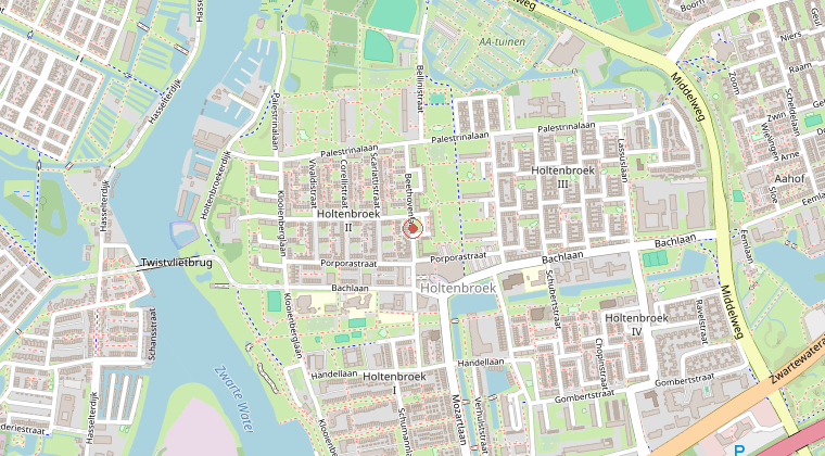 Kaart van de omgeving van de melding