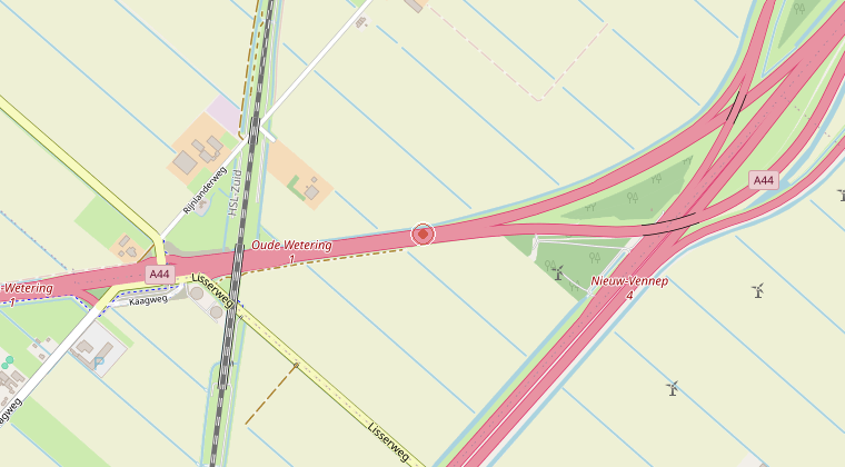 Kaart van de omgeving van de melding