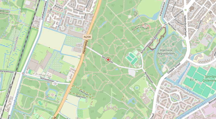 Kaart van de omgeving van de melding