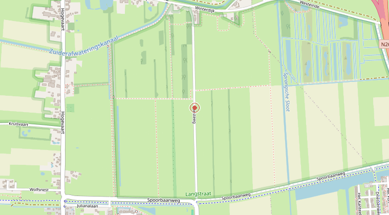 Kaart van de omgeving van de melding