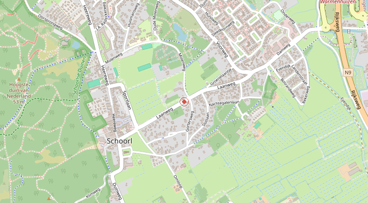 Kaart van de omgeving van de melding