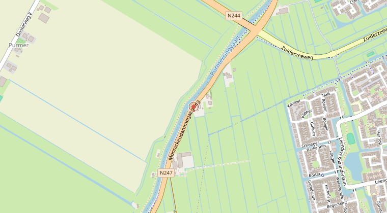 Kaart van de omgeving van de melding