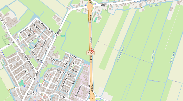 Kaart van de omgeving van de melding