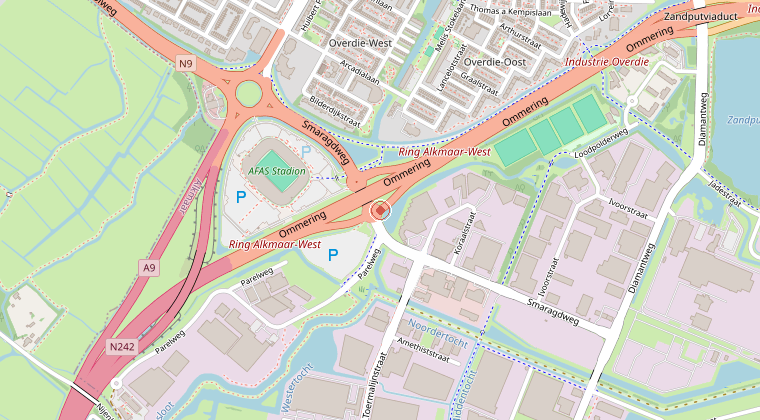 Kaart van de omgeving van de melding