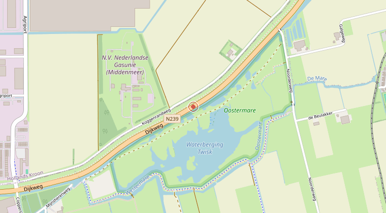 Kaart van de omgeving van de melding