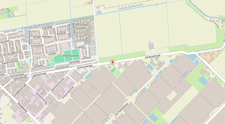 Kaart van de omgeving van de melding