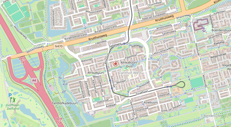 Kaart van de omgeving van de melding