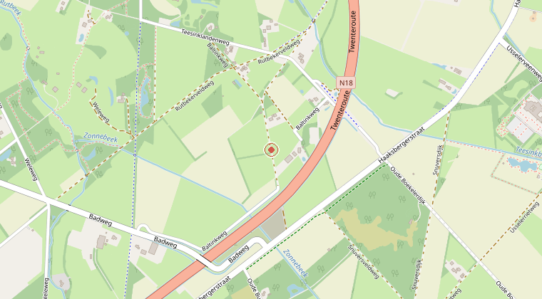 Kaart van de omgeving van de melding
