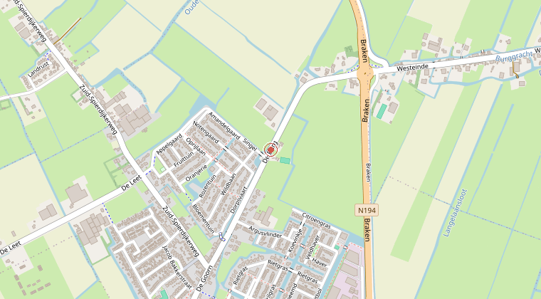 Kaart van de omgeving van de melding