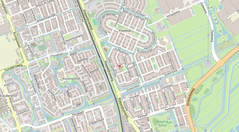Kaart van de omgeving van de melding
