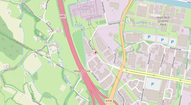 Kaart van de omgeving van de melding