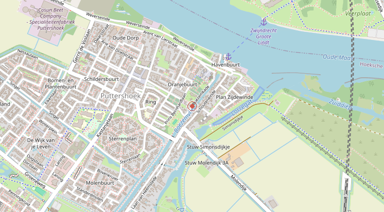 Kaart van de omgeving van de melding