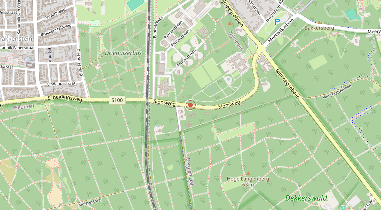 Kaart van de omgeving van de melding
