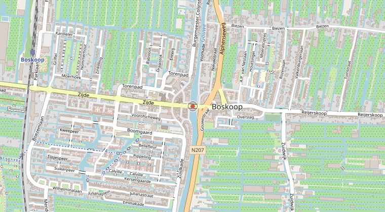 Kaart van de omgeving van de melding