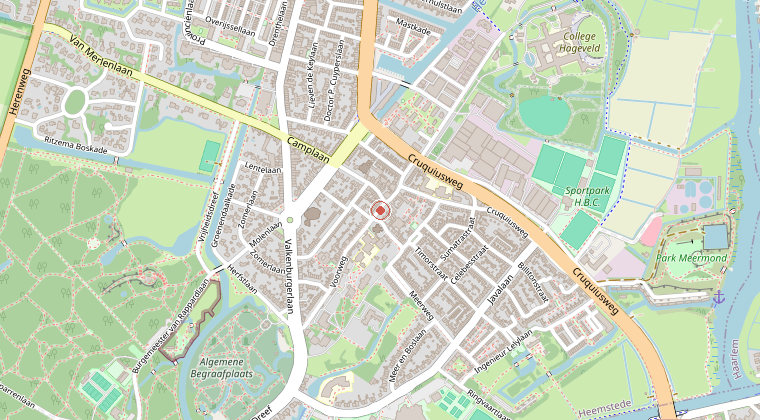 Kaart van de omgeving van de melding