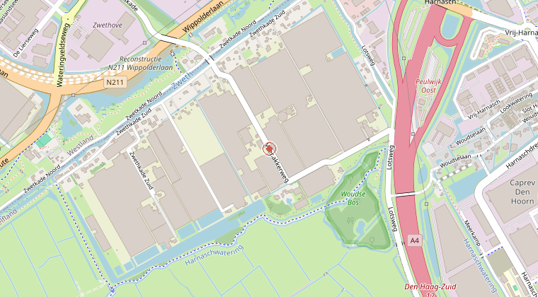 Kaart van de omgeving van de melding