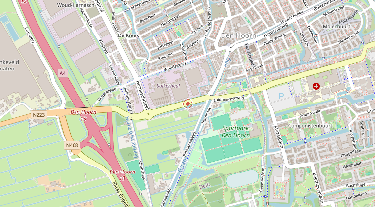 Kaart van de omgeving van de melding