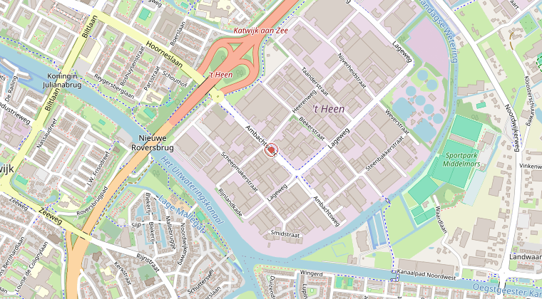 Kaart van de omgeving van de melding