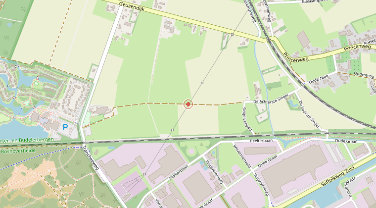 Kaart van de omgeving van de melding