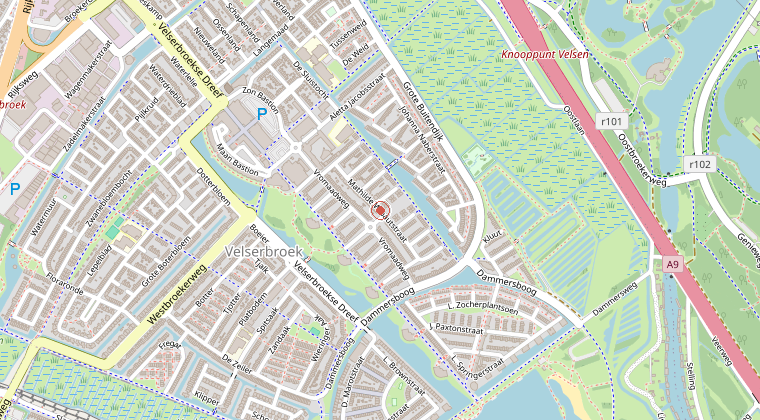 Kaart van de omgeving van de melding