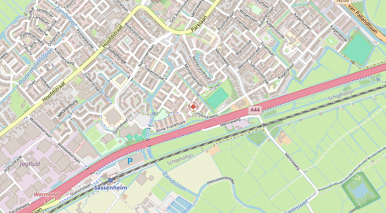 Kaart van de omgeving van de melding