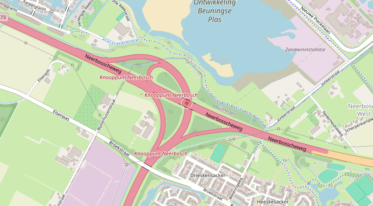 Kaart van de omgeving van de melding