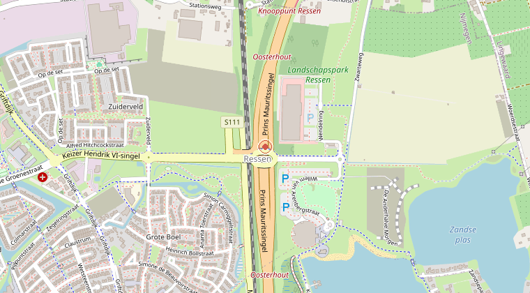 Kaart van de omgeving van de melding