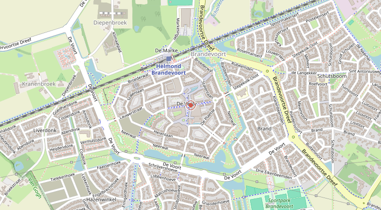 Kaart van de omgeving van de melding