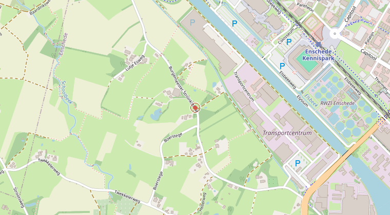 Kaart van de omgeving van de melding