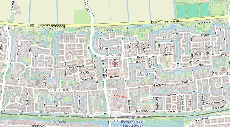 Kaart van de omgeving van de melding