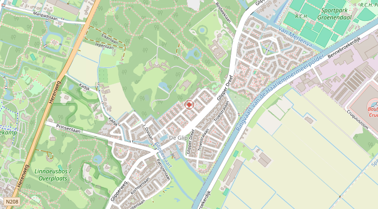 Kaart van de omgeving van de melding