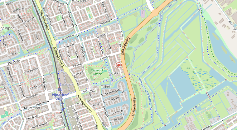 Kaart van de omgeving van de melding
