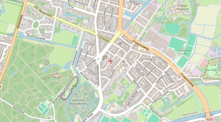 Kaart van de omgeving van de melding