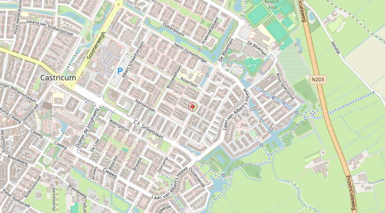 Kaart van de omgeving van de melding