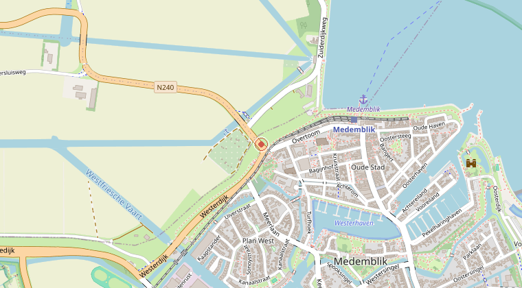 Kaart van de omgeving van de melding