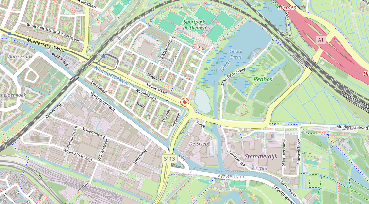 Kaart van de omgeving van de melding