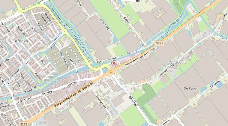 Kaart van de omgeving van de melding